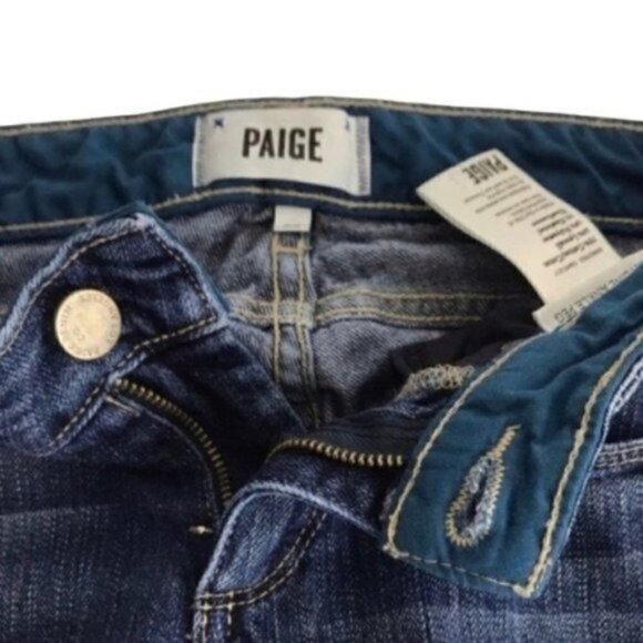 Paige skyline ankle peg distressed blue jeans size 23 - Picture 4 of 8